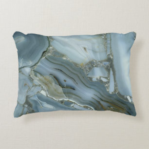 Blauer grauer Marmor mit Goldvene Dekokissen