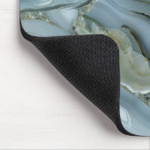 Blauer grauer Marmor mit Goldvene-Drawstring-Beute Mousepad (Ecke)