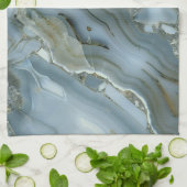 Blauer grauer Marmor mit Goldvene Geschirrtuch (Gefaltet)