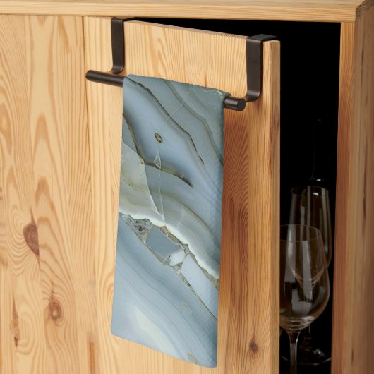 Blauer grauer Marmor mit Goldvene Geschirrtuch (Drittel gefaltet)