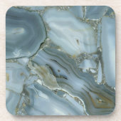 Blauer grauer Marmor mit Goldvene Getränkeuntersetzer (Vorderseite)