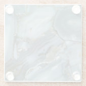 Blauer grauer Marmor mit Goldvene Glasuntersetzer (Rückseite)