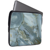 Blauer grauer Marmor mit Goldvene Laptopschutzhülle (Vorne Rechts)