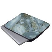 Blauer grauer Marmor mit Goldvene Laptopschutzhülle (Vorne Knopf)