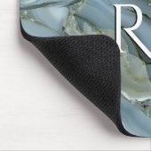 Blauer grauer Marmor mit Goldvene Mousepad (Ecke)