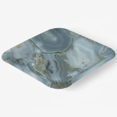 Blauer grauer Marmor mit Goldvene Pappteller (Gewinkelt)