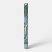 Blauer grauer Marmor mit Goldvene Samsung Galaxy Hülle (Linke Seite)