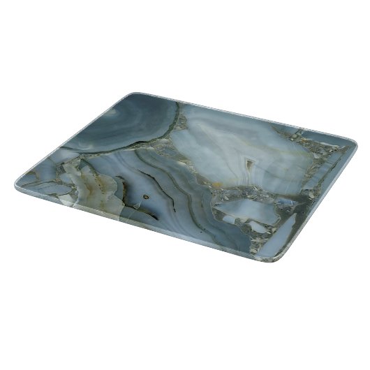 Blauer grauer Marmor mit Goldvene Schneidebrett (Ecke)