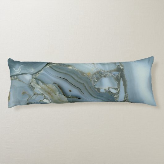 Blauer grauer Marmor mit Goldvene Seitenschläferkissen (Rückseite)