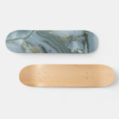 Blauer grauer Marmor mit Goldvene Skateboard (Horizontal)