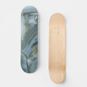 Blauer grauer Marmor mit Goldvene Skateboard (Vorderseite)