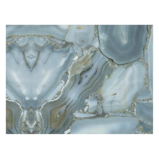 Blauer grauer Marmor mit Goldvene Tischdecke (Vorderseite (Horizontal))