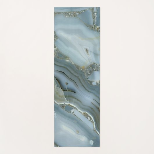 Blauer grauer Marmor mit Goldvene Yogamatte (Vorderseite)