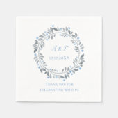 Blauer grauer Monogram Serviette (Vorderseite)