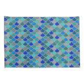 Blauer grauer Scales Muster Kissenbezug (Rückseite-Rechts)