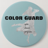 Blauer grauer Schwarzer Farbwächter Tanzvorführung Button (Vorderseite)