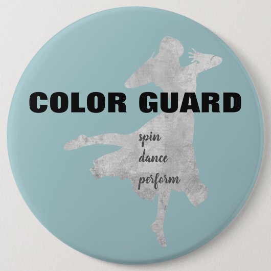 Blauer grauer Schwarzer Farbwächter Tanzvorführung Button (Vorderseite)