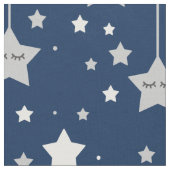 Blauer grauer Sternenjunge Kinderzimmer Stoff (Nahaufnahme)