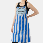 Blauer grauer Streifen, Personalisierter Name, Fun Schürze (InSitu)