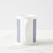 BLAUER Grauer STRICK Knochen China Tasse + Anfangs (Rückseite)