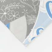 Blauer grauer Volleyballplatz Fleecedecke (Ecke)