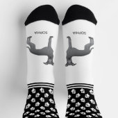 Blauer Grauhund Hund mit Namen und Paws Socken (Oben)