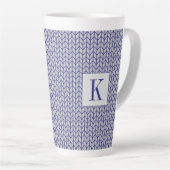 BLAUER GRAY STRICK Tall Latte Tasse + Ursprünglich (Rechte Ecke)