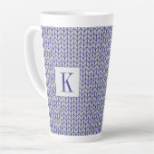 BLAUER GRAY STRICK Tall Latte Tasse + Ursprünglich (Linke Ecke)