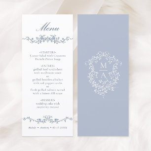 Blauer Grenzhochzeit Menükarte