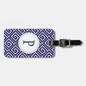 Blauer Grieche windt sich Gepäckanhänger (Vorderseite horizontal)