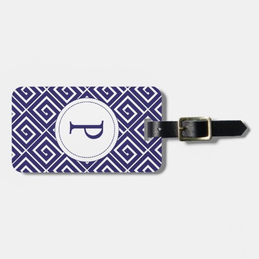 Blauer Grieche windt sich Gepäckanhänger (Vorderseite horizontal)