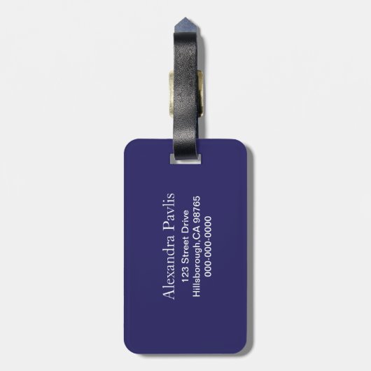 Blauer Grieche windt sich Gepäckanhänger (Rückseite vertikal)