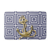 Blauer griechischer Pattern Anker Badematte (Vorderseite)