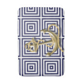 Blauer griechischer Pattern Anker Badematte (Vorderseite Vertikal)