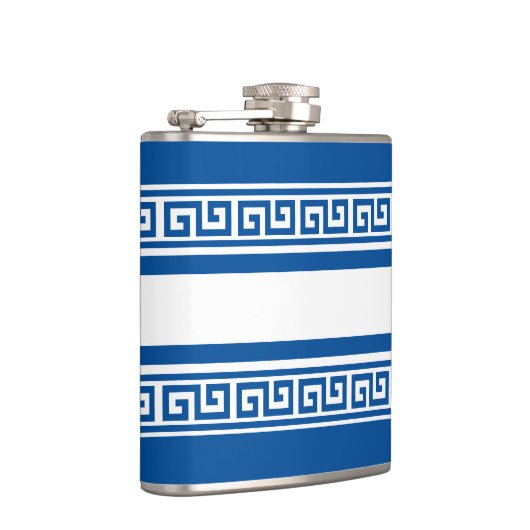 Blauer griechischer Schlüsselkolben Flachmann (Rechts)