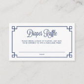 Blauer griechischer Schlüsselmuster Windeln Raffle Begleitkarte (Vorderseite)