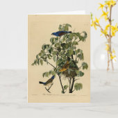 Blauer Grosbeak von Audubons Vögeln von Amerika Karte (Gelbe Blume)
