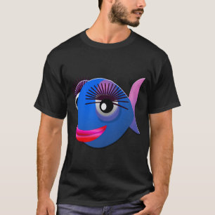 Blauer Großartiger Fisch-Emoji T-Shirt
