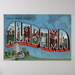(Blauer) großer Buchstabe ScenesAlabama Alabamas Poster