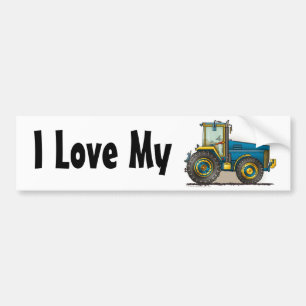 "Blauer großer Traktor, i-Liebe meine… Autoaufkleber