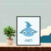 Blauer Großfisch Poster