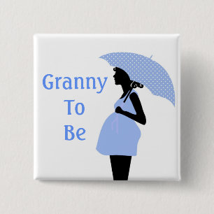 Blauer Großmutter-Knopf Button