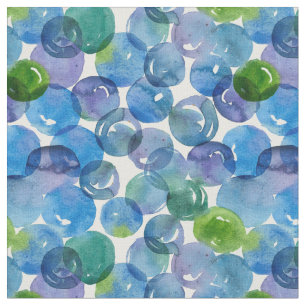 Blauer grüne Lila Kreise Dotbläschen Wasserfarben Stoff
