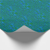 Blauer Grüne Texturen Fisch im Seeumhüllungspapier Geschenkpapier (Ecke)