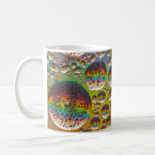 Blauer grüne und gelbe Blasen Kaffeetasse (Links)