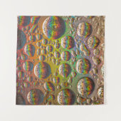 Blauer grüne und gelbe Blasen Wandteppich (Vorderseite (Horizontal))