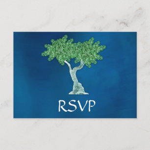 Blauer Grüner Baum des Lebens Bar Mitzvah UAWG RSVP Karte