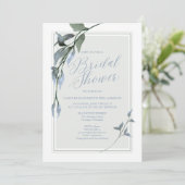Blauer grüner Brautparty Einladung (Stehend Vorderseite)