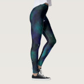 Blauer Grüner Galaxy Celestial Space Leggings (Rechts)