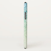 Blauer grüner Glitzer Blush Monogramm Name Case-Mate iPhone Hülle (Hinten/Rechts)